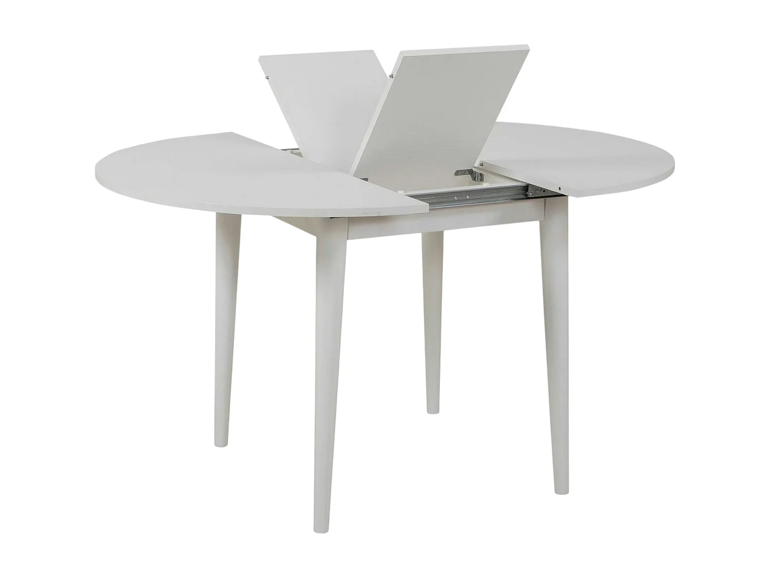 Table à manger blanche extensible Ø100-131 cm ORINA