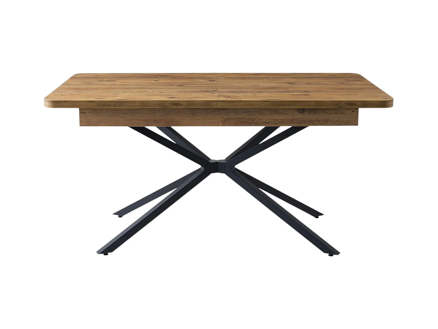 Table extensible effet chêne pied central 160-200 cm JENA