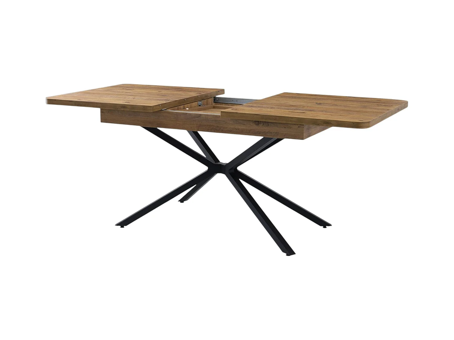 Table extensible effet chêne pied central 160-200 cm JENA