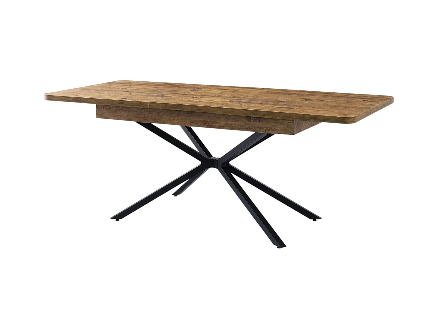 Table extensible effet chêne pied central 160-200 cm JENA