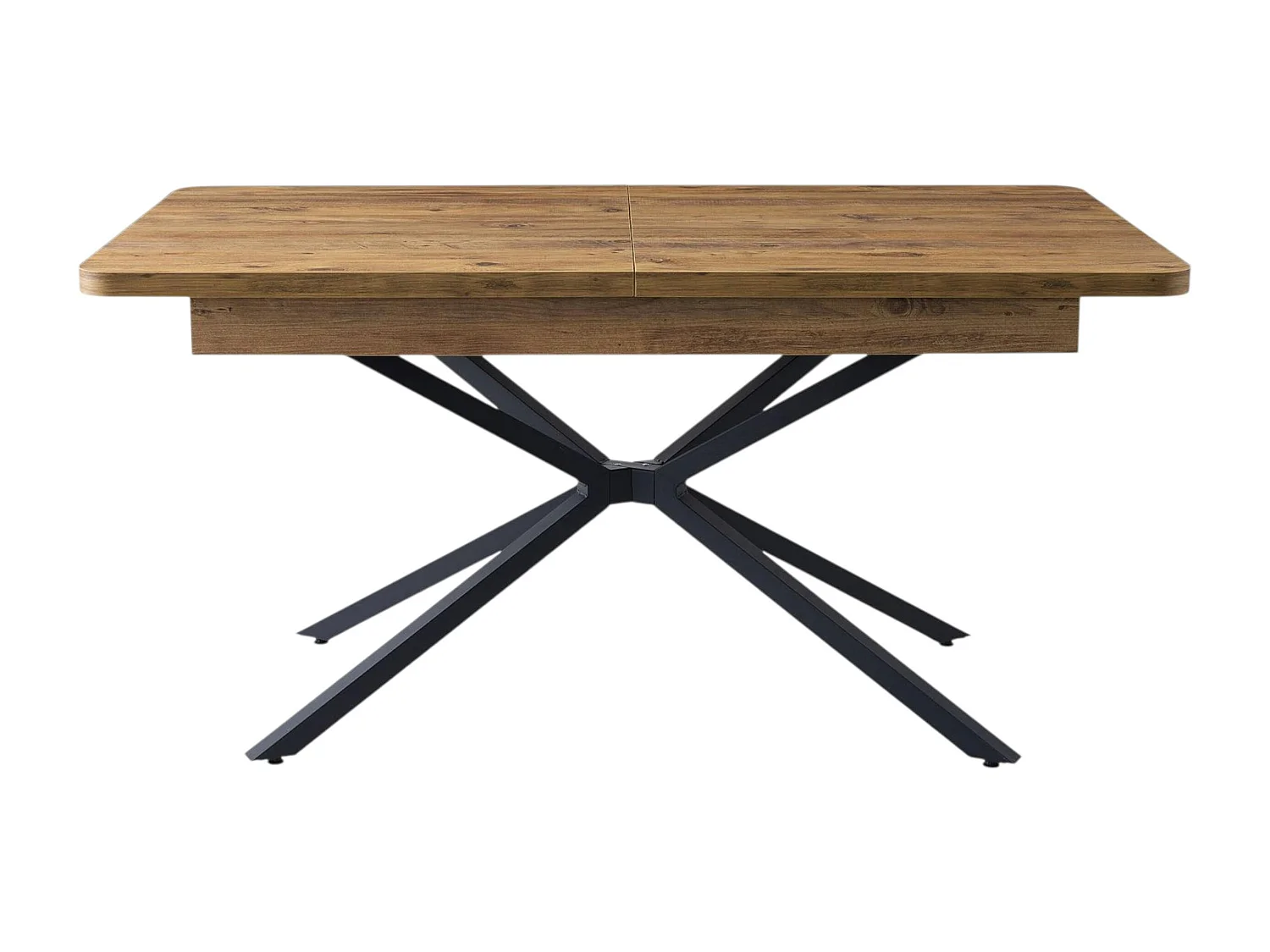 Table extensible effet chêne pied central 160-200 cm JENA