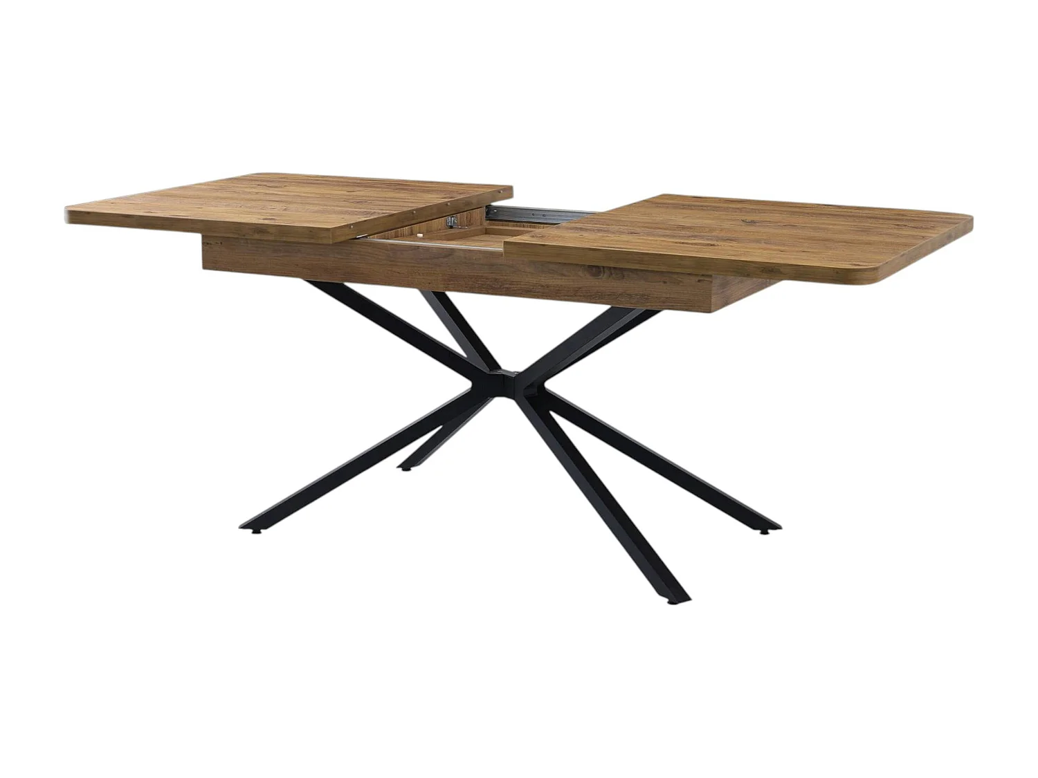 Table extensible effet chêne pied central 160-200 cm JENA