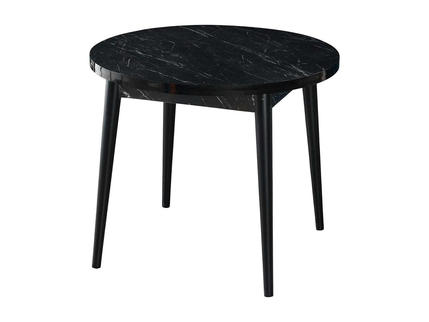 Table à manger ronde noire effet marbré Ø90 cm MARFA