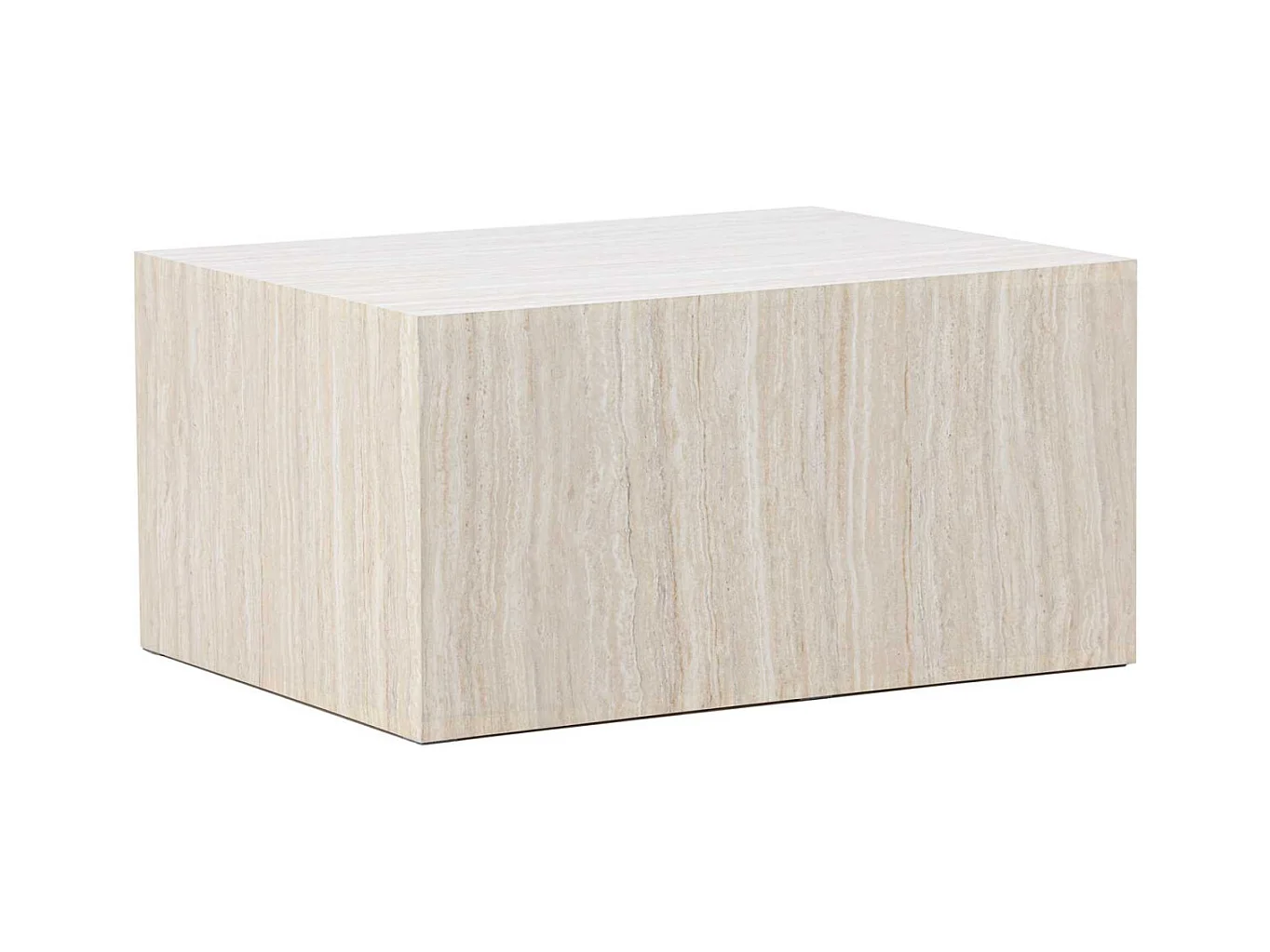 Table Basse Effet Travertin "York" 80cm Beige