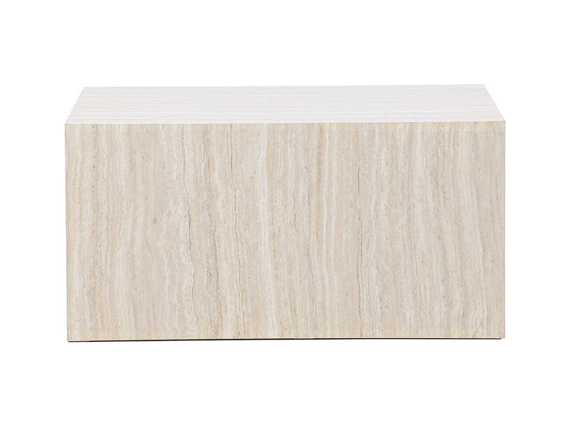 Table Basse Effet Travertin "York" 80cm Beige