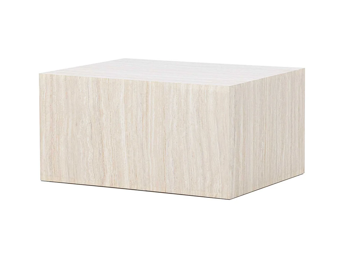Table Basse Effet Travertin "York" 80cm Beige