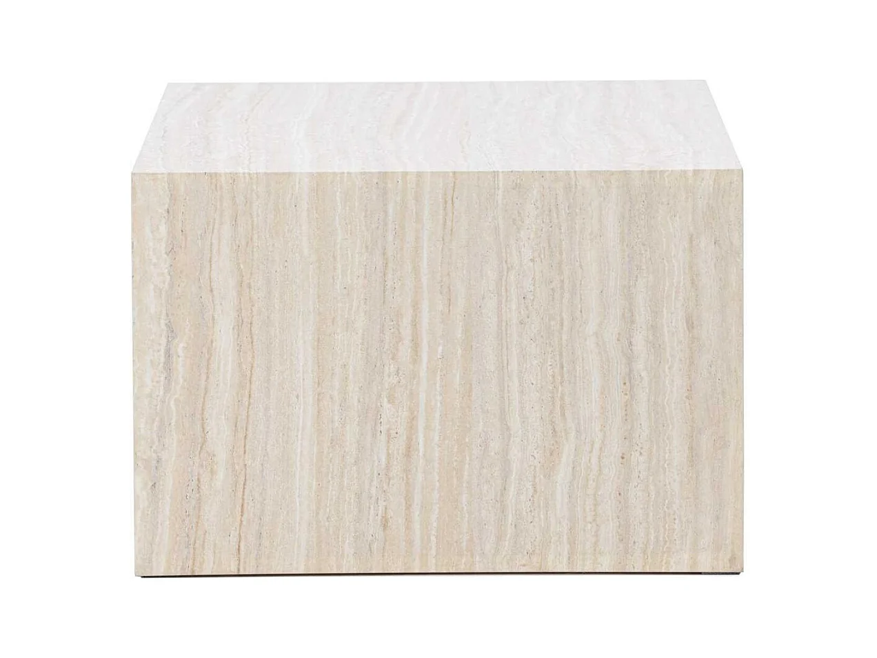Table Basse Effet Travertin "York" 80cm Beige