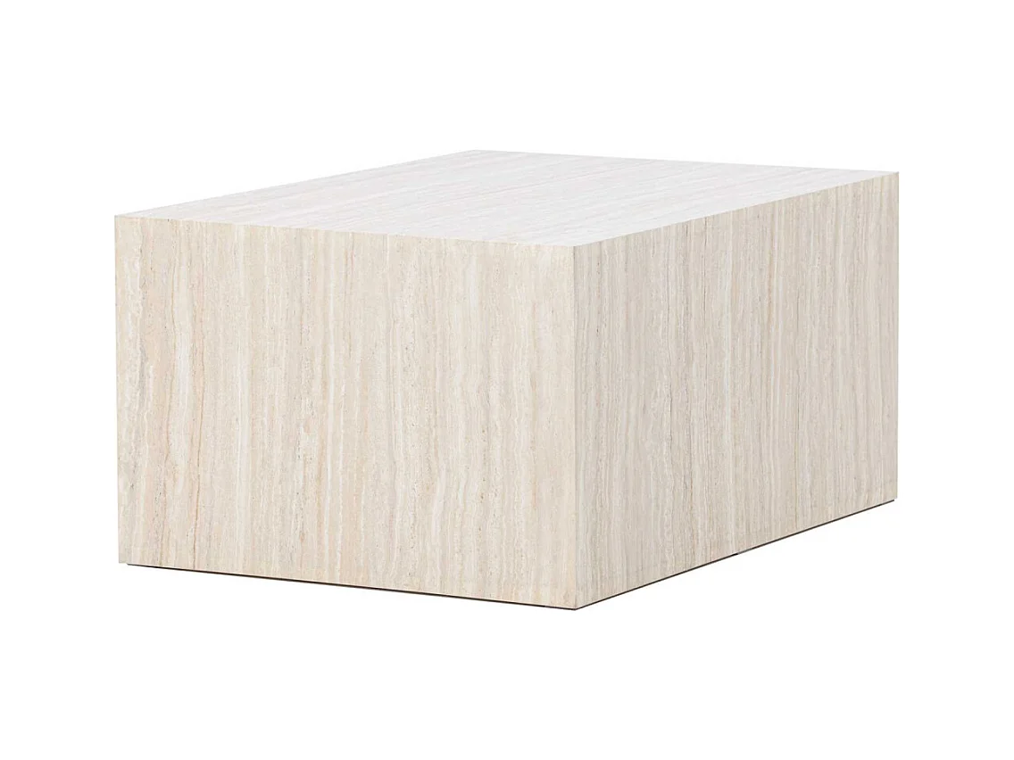 Table Basse Effet Travertin "York" 80cm Beige