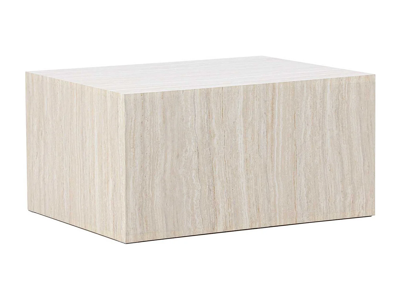 Table Basse Effet Travertin "York" 80cm Beige