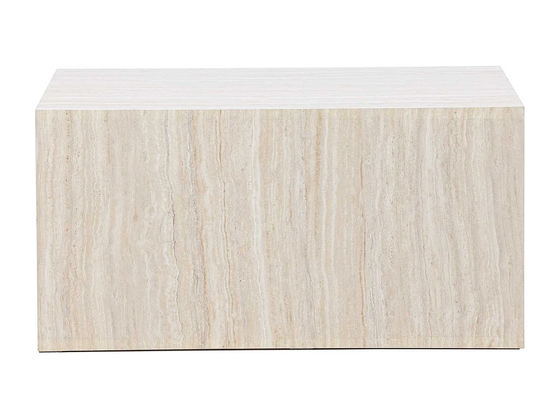 Table Basse Effet Travertin "York" 80cm Beige