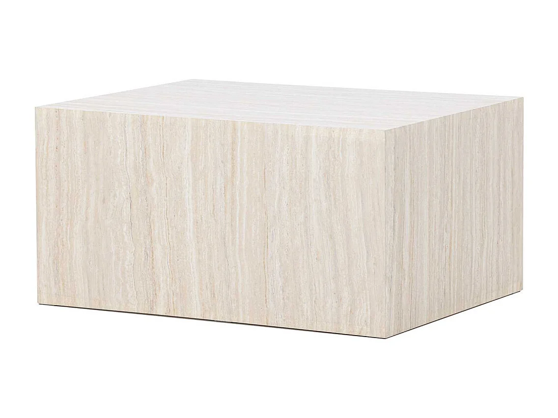 Table Basse Effet Travertin "York" 80cm Beige