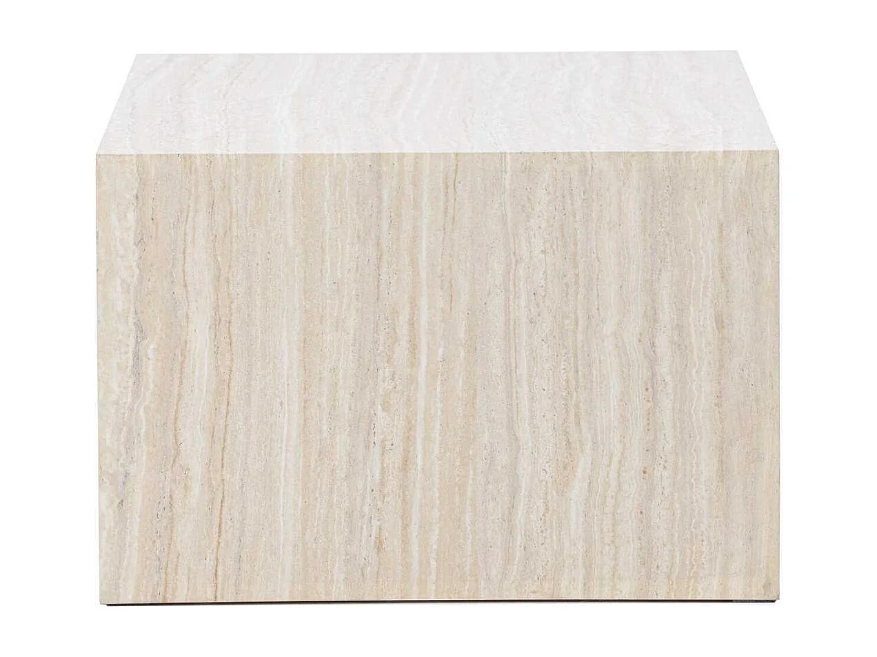 Table Basse Effet Travertin "York" 80cm Beige