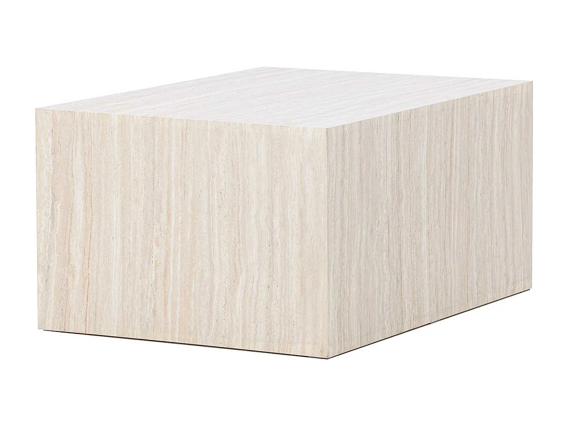Table Basse Effet Travertin "York" 80cm Beige