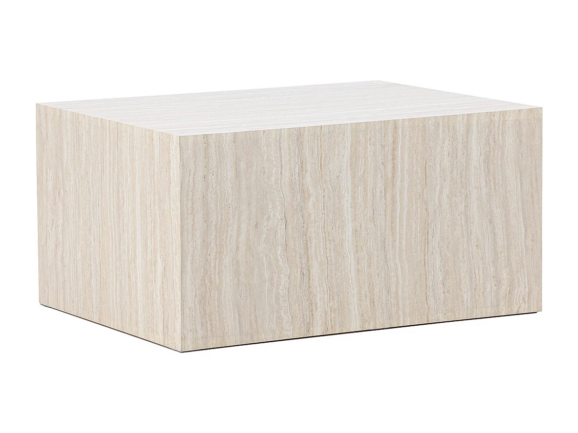 Table Basse Effet Travertin "York" 80cm Beige