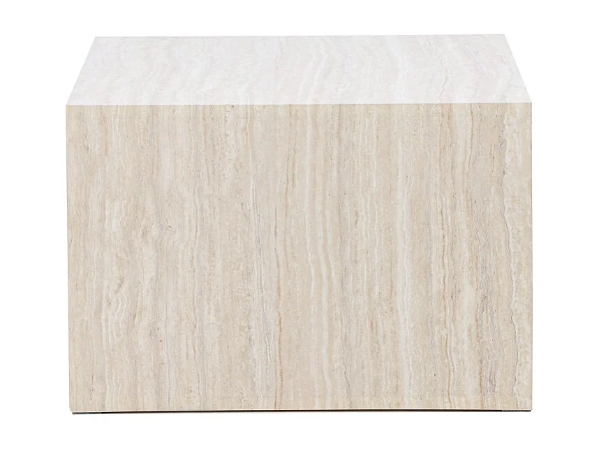 Table Basse Effet Travertin "York" 80cm Beige