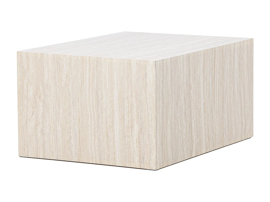 Table Basse Effet Travertin "York" 80cm Beige