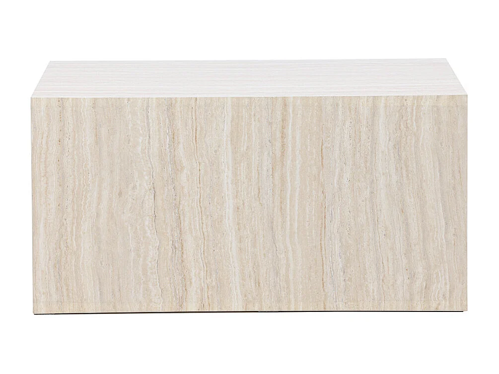 Table Basse Effet Travertin "York" 80cm Beige