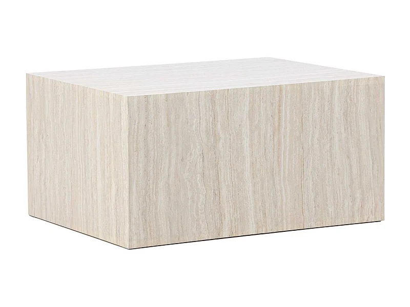 Table Basse Effet Travertin "York" 80cm Beige