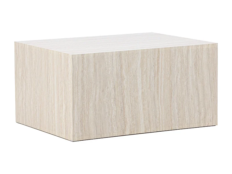 Table Basse Effet Travertin "York" 80cm Beige