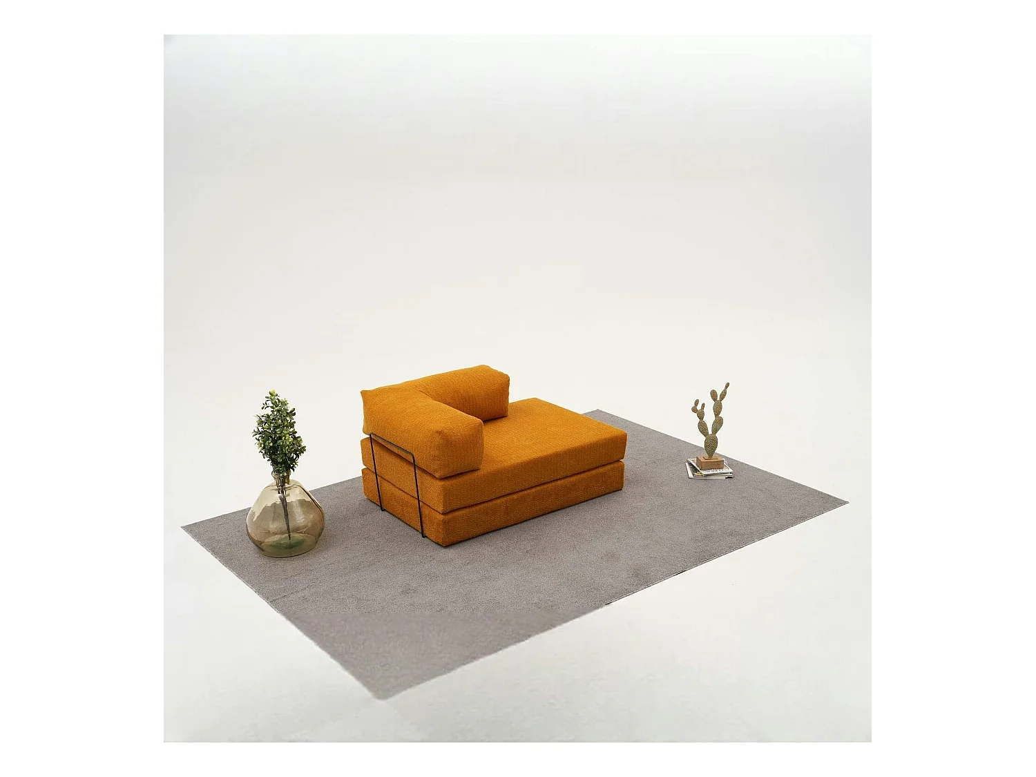 Canapé-lit sans mécanisme rouille, 2 places ALTEA