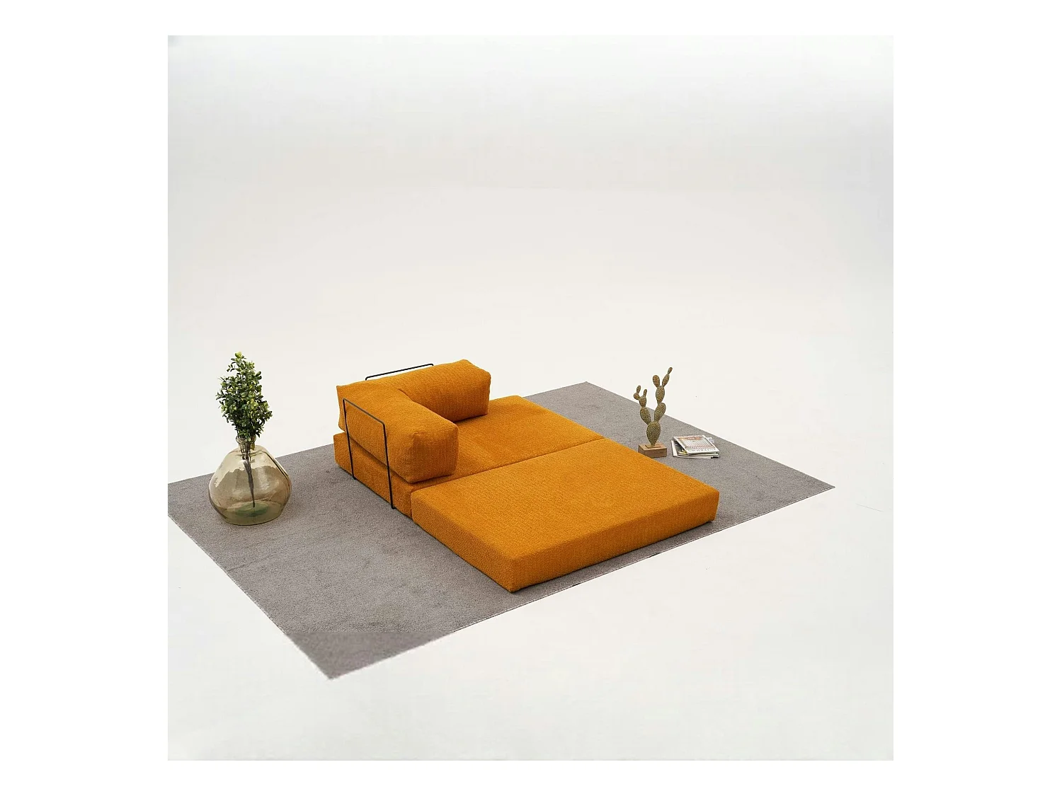 Canapé-lit sans mécanisme rouille, 2 places ALTEA