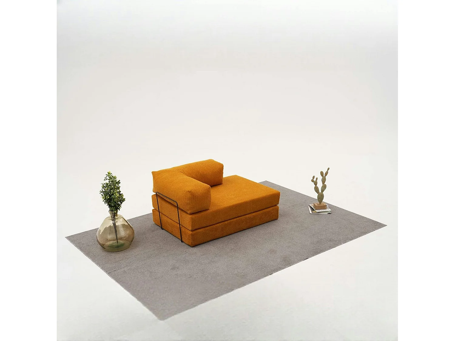 Canapé-lit sans mécanisme rouille, 2 places ALTEA