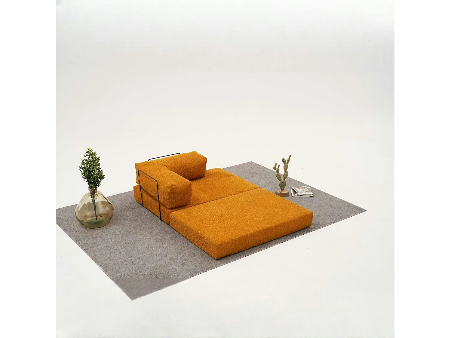 Canapé-lit sans mécanisme rouille, 2 places ALTEA