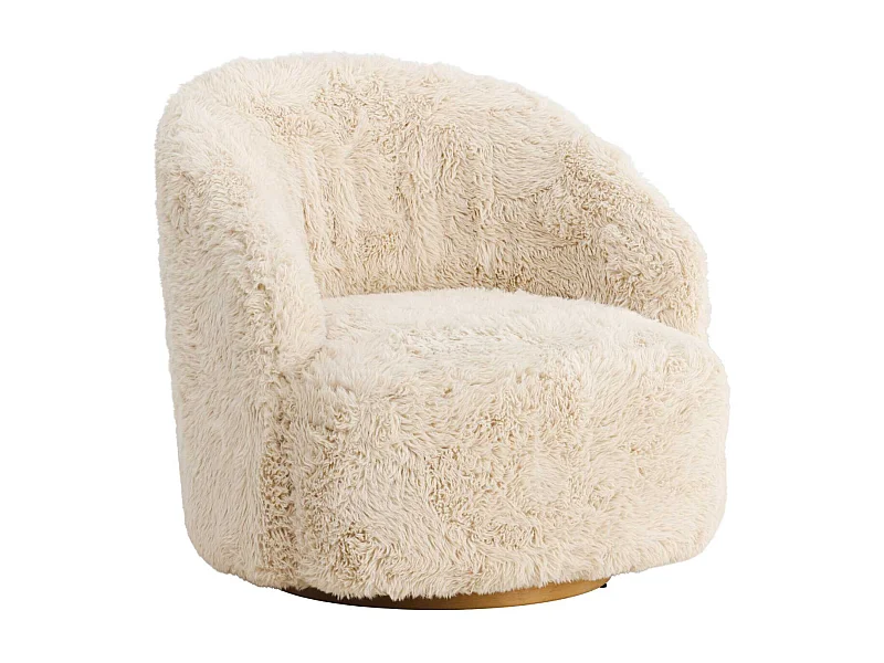 Fauteuil Imitation Fourrure "Astru" 75cm Beige