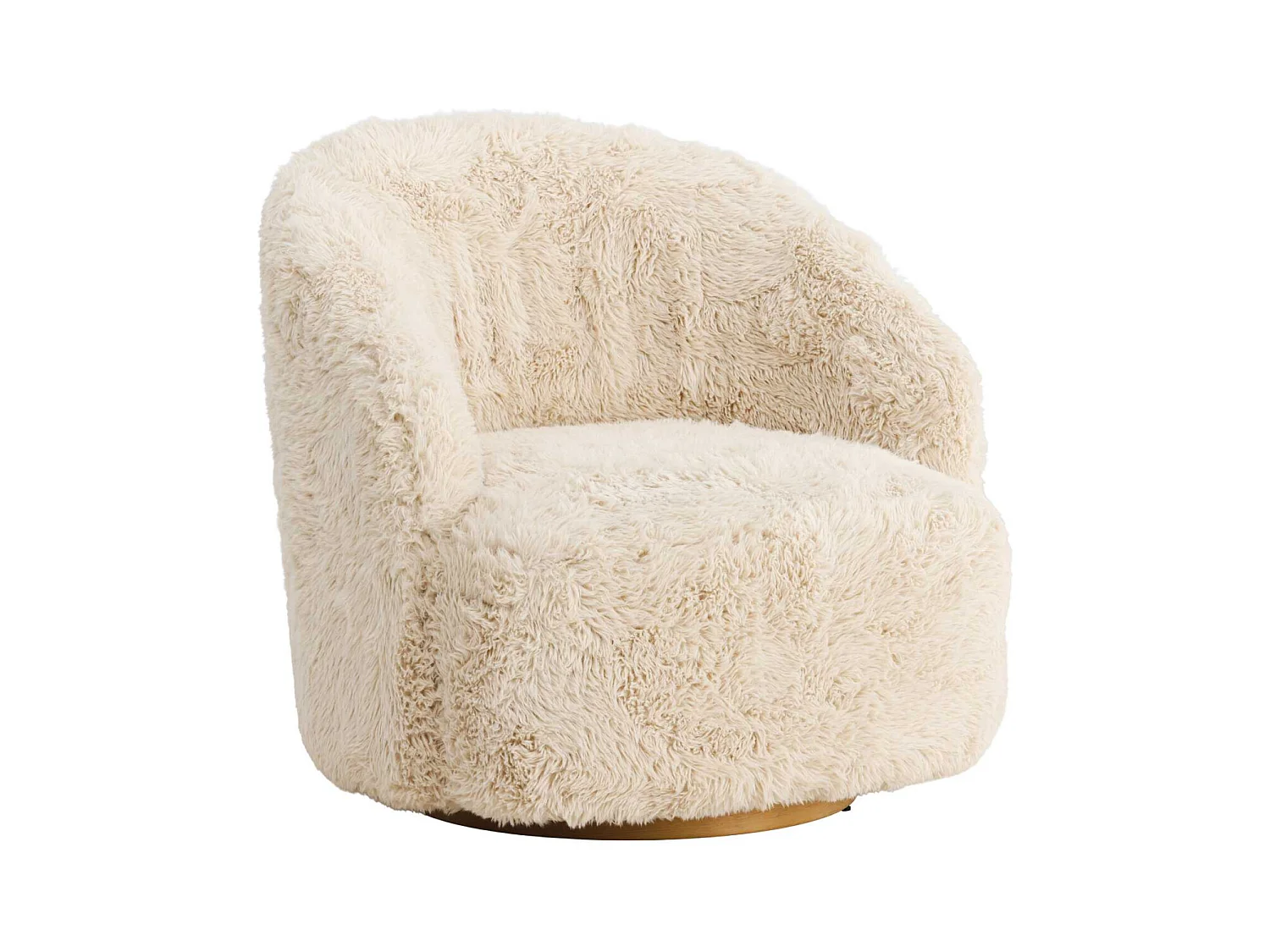 Fauteuil Imitation Fourrure "Astru" 75cm Beige