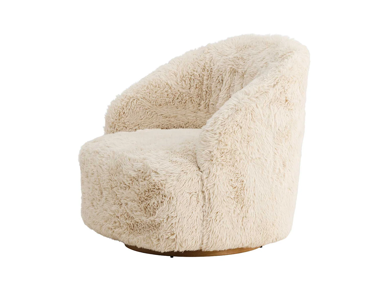 Fauteuil Imitation Fourrure "Astru" 75cm Beige