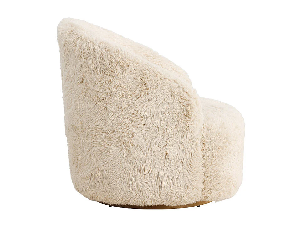 Astru Sessel drehbar Kunstfell beige.