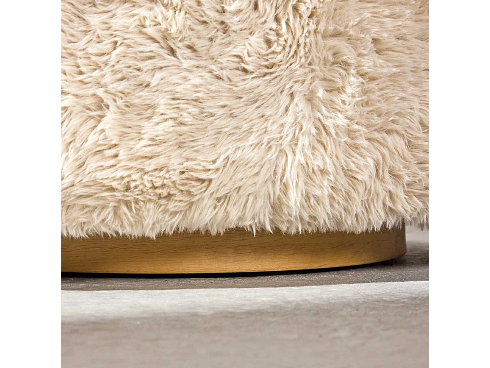 Astru Sessel drehbar Kunstfell beige.