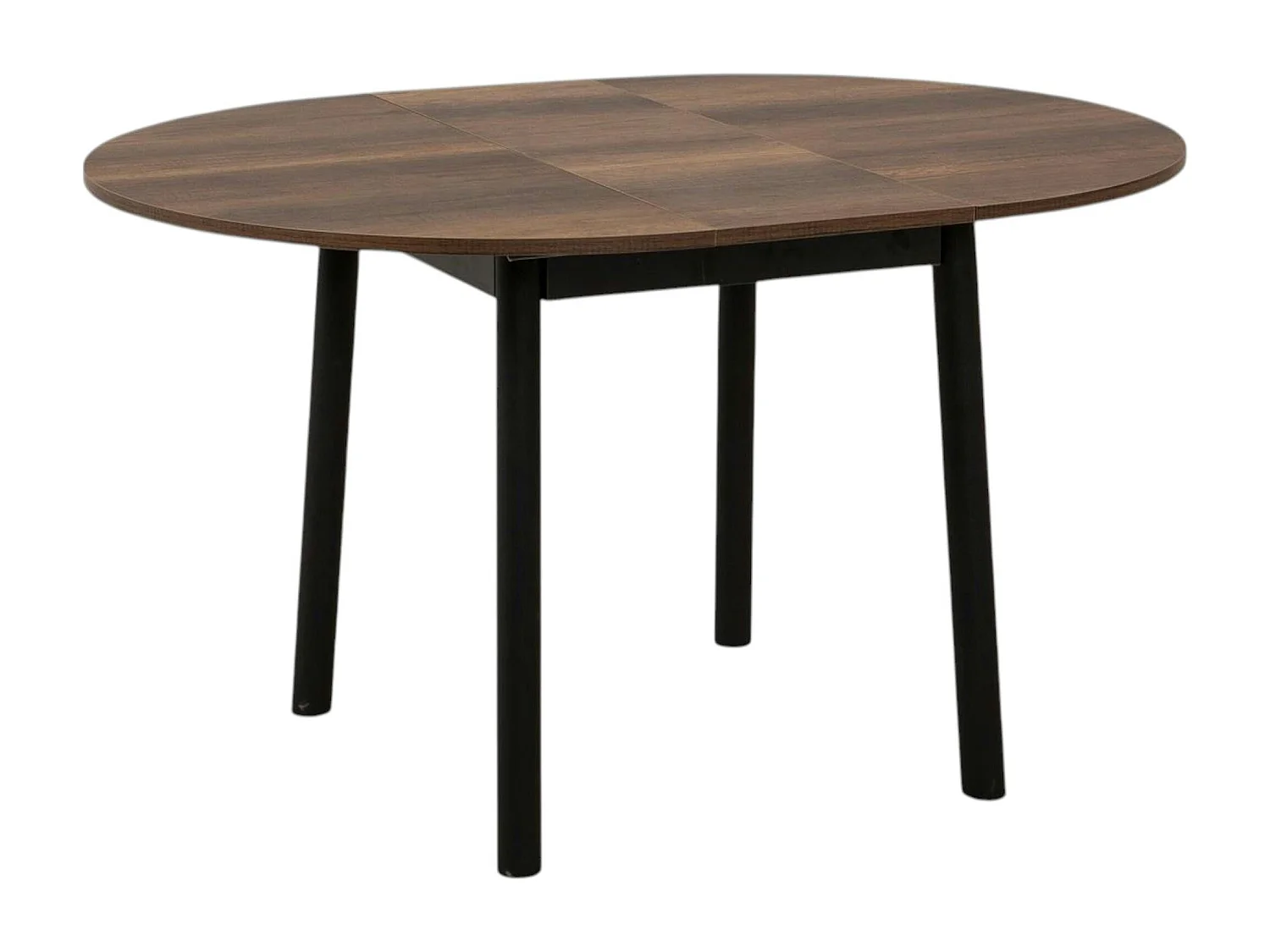 Table extensible ronde effet noyer pieds noirs Ø100-131 cm ARDEN