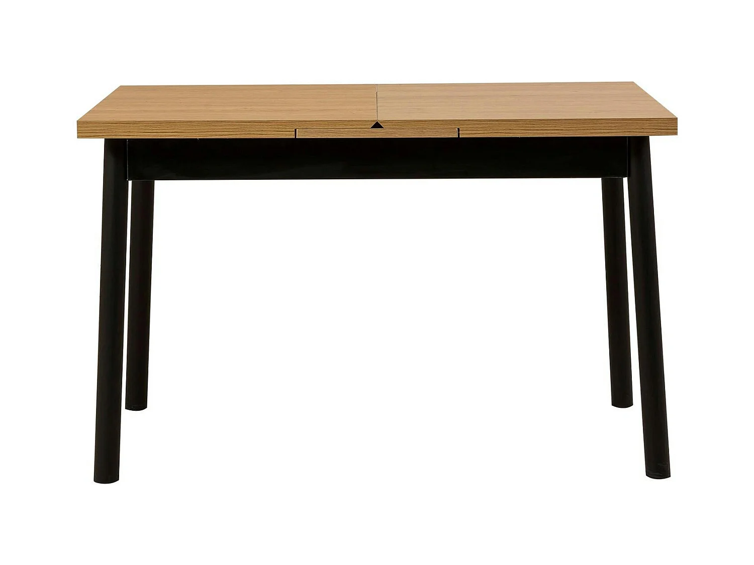 Table extensible noire plateau effet bois 120-153 cm ARDEN