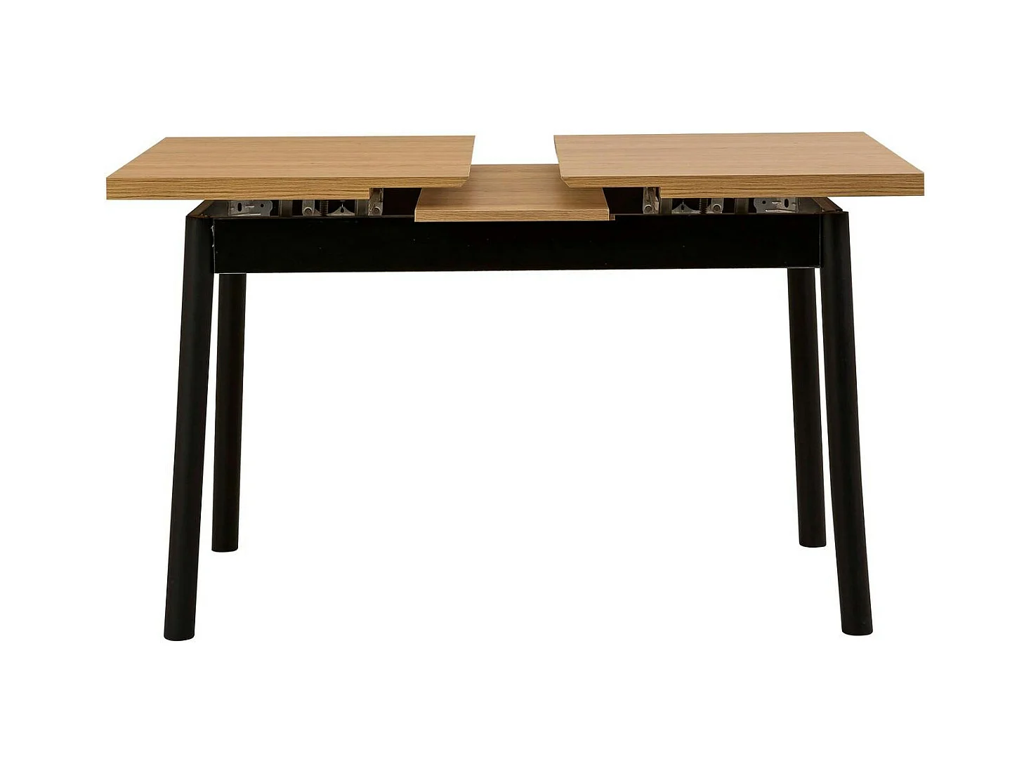 Table extensible noire plateau effet bois 120-153 cm ARDEN