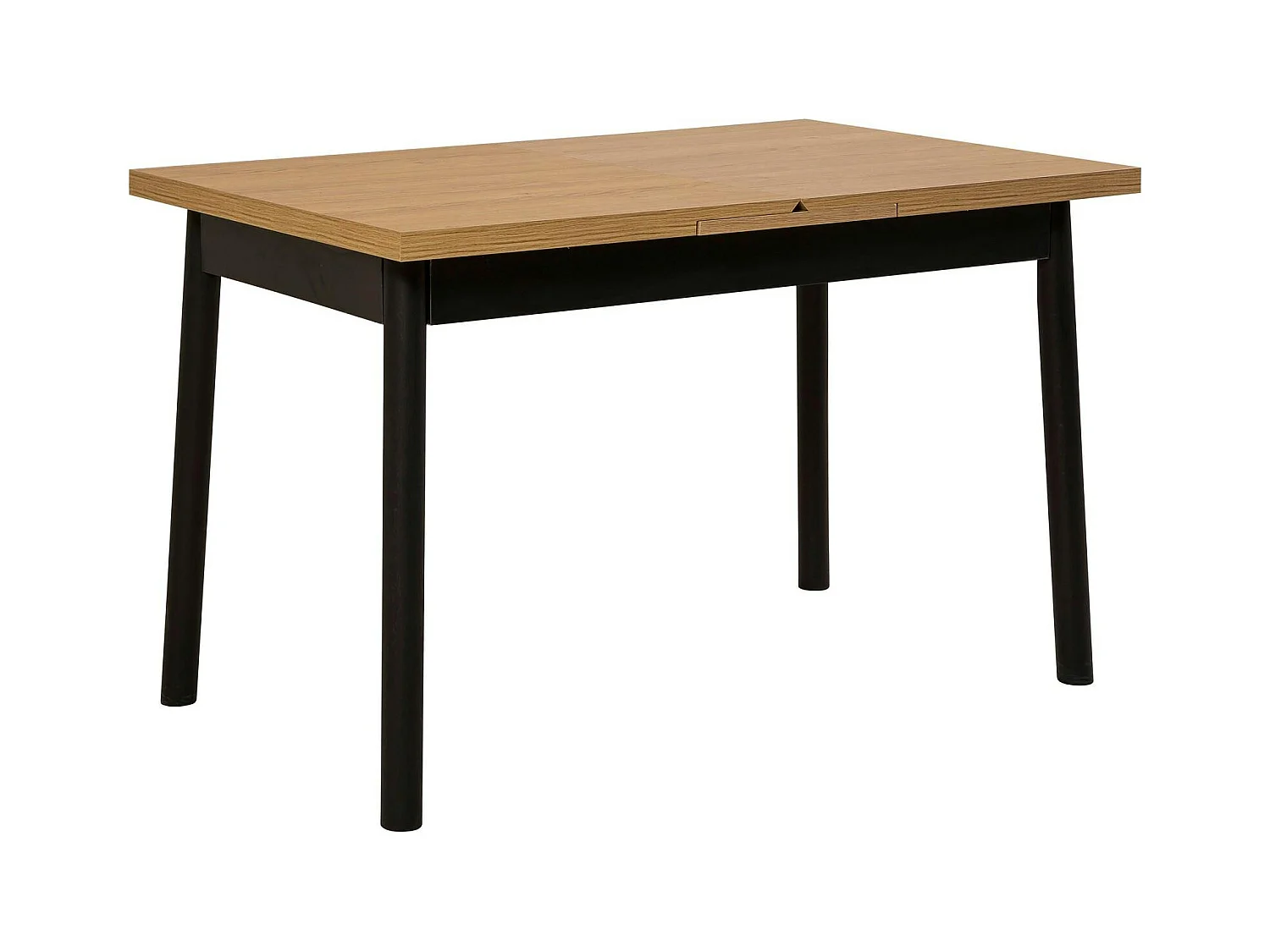 Table extensible noire plateau effet bois 120-153 cm ARDEN