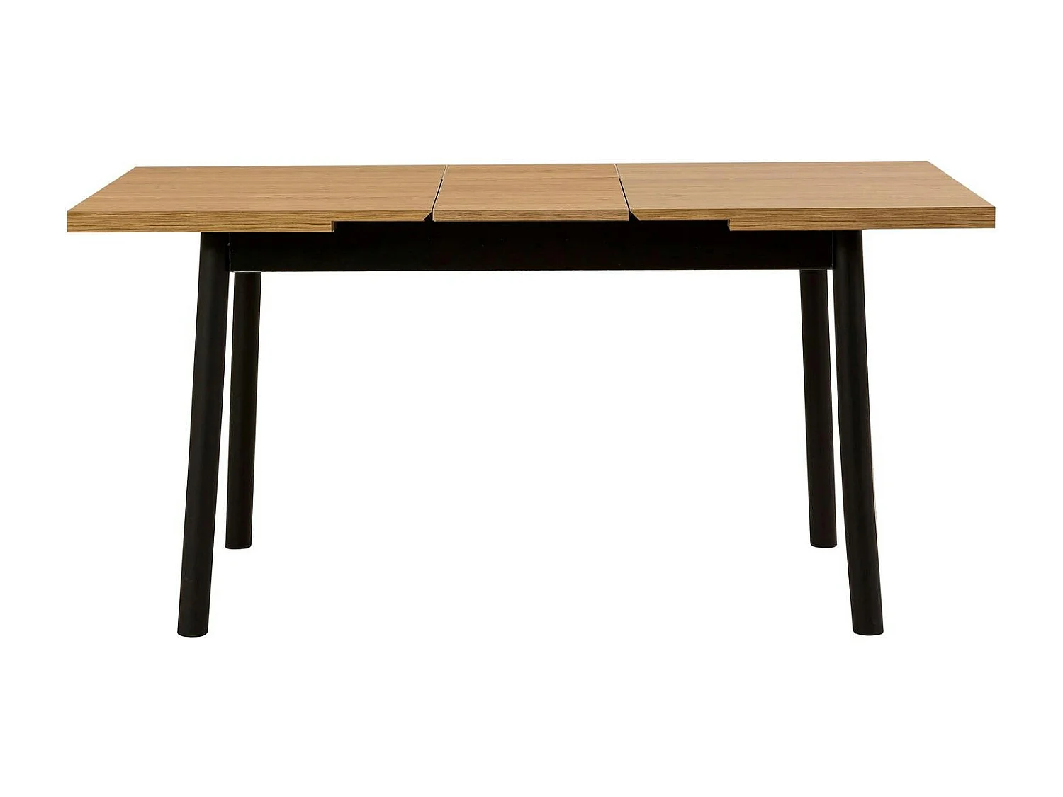 Table extensible noire plateau effet bois 120-153 cm ARDEN