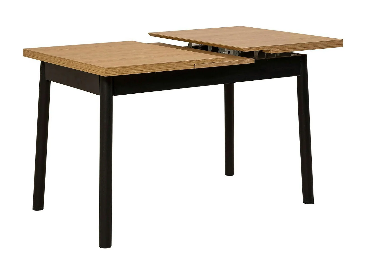Table extensible noire plateau effet bois 120-153 cm ARDEN
