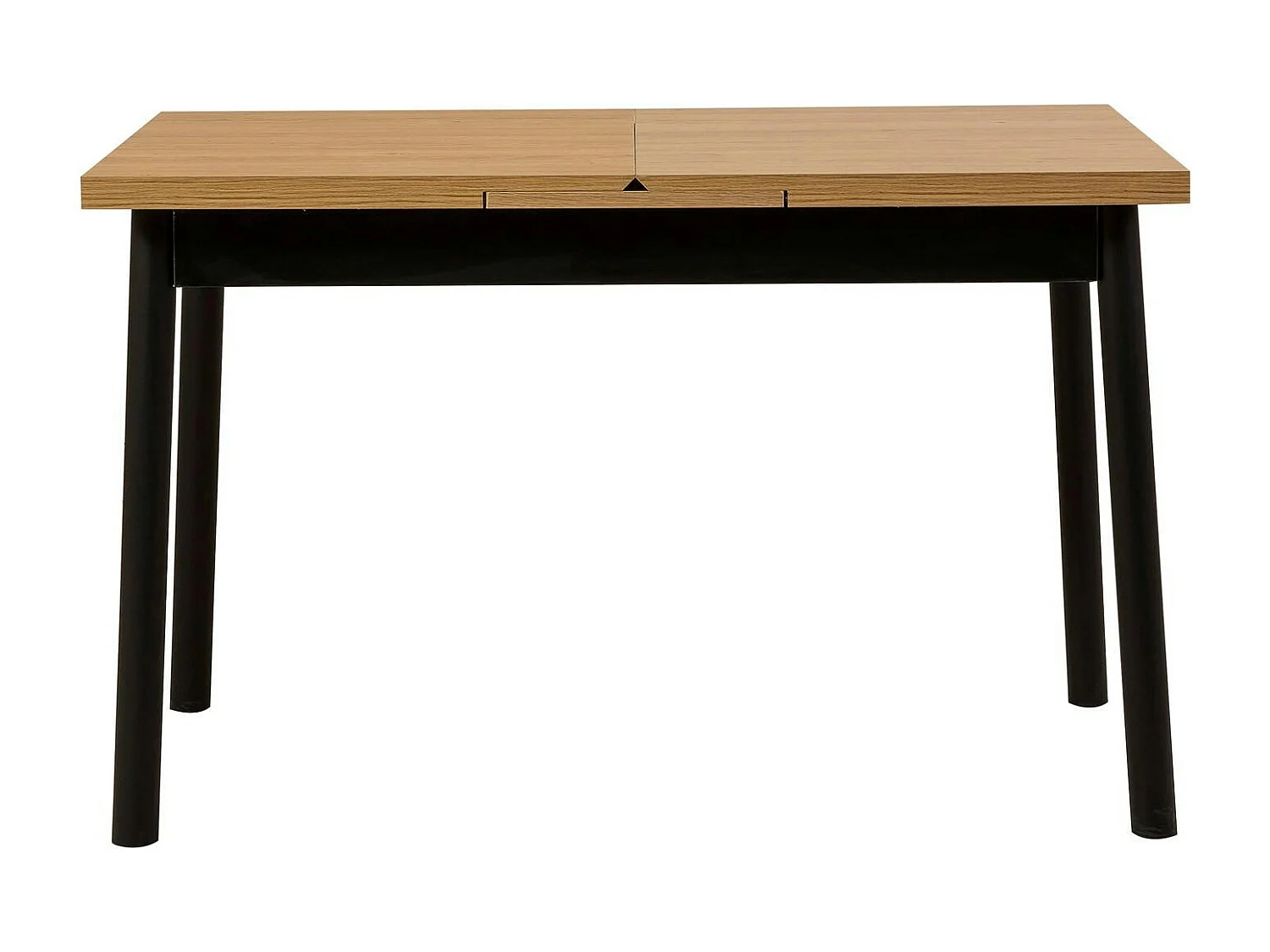 Table extensible noire plateau effet bois 120-153 cm ARDEN