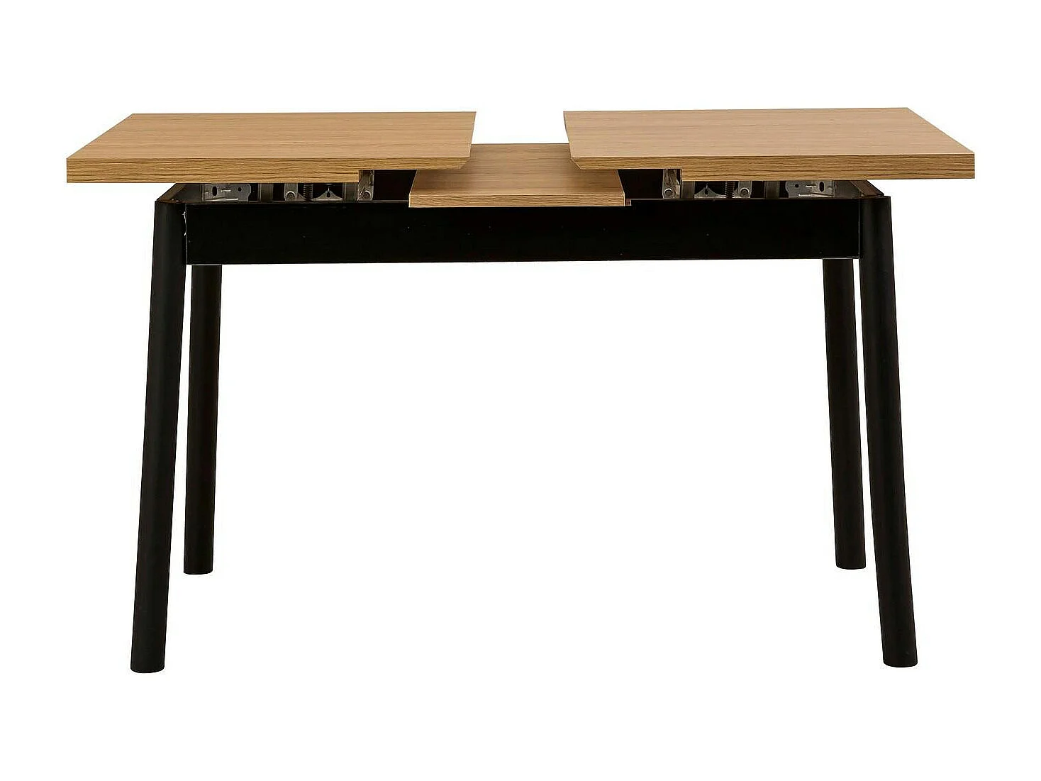 Table extensible noire plateau effet bois 120-153 cm ARDEN
