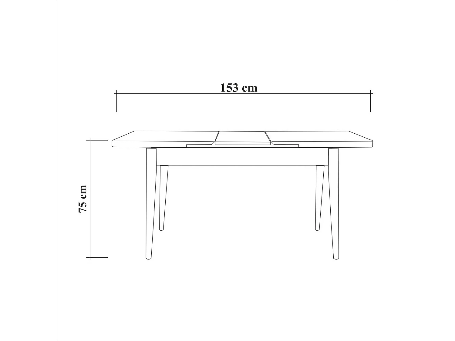 Table extensible noire plateau effet bois 120-153 cm ARDEN