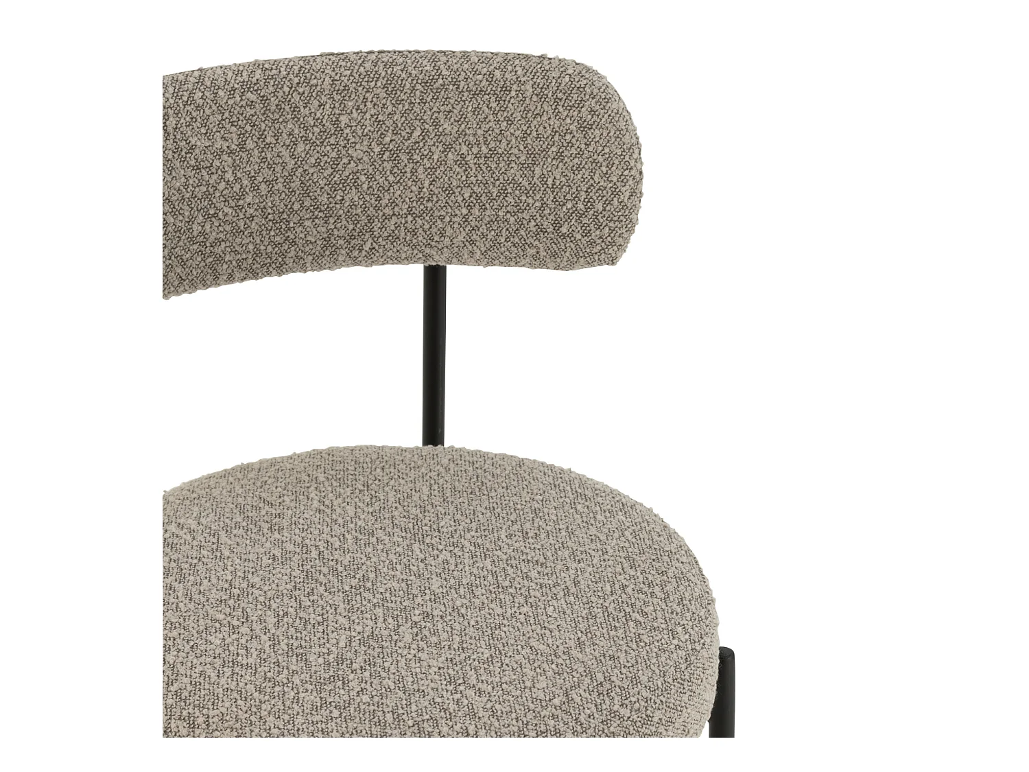 Chaise de Bar en Tissu Bouclé "Aldo" 97cm Gris