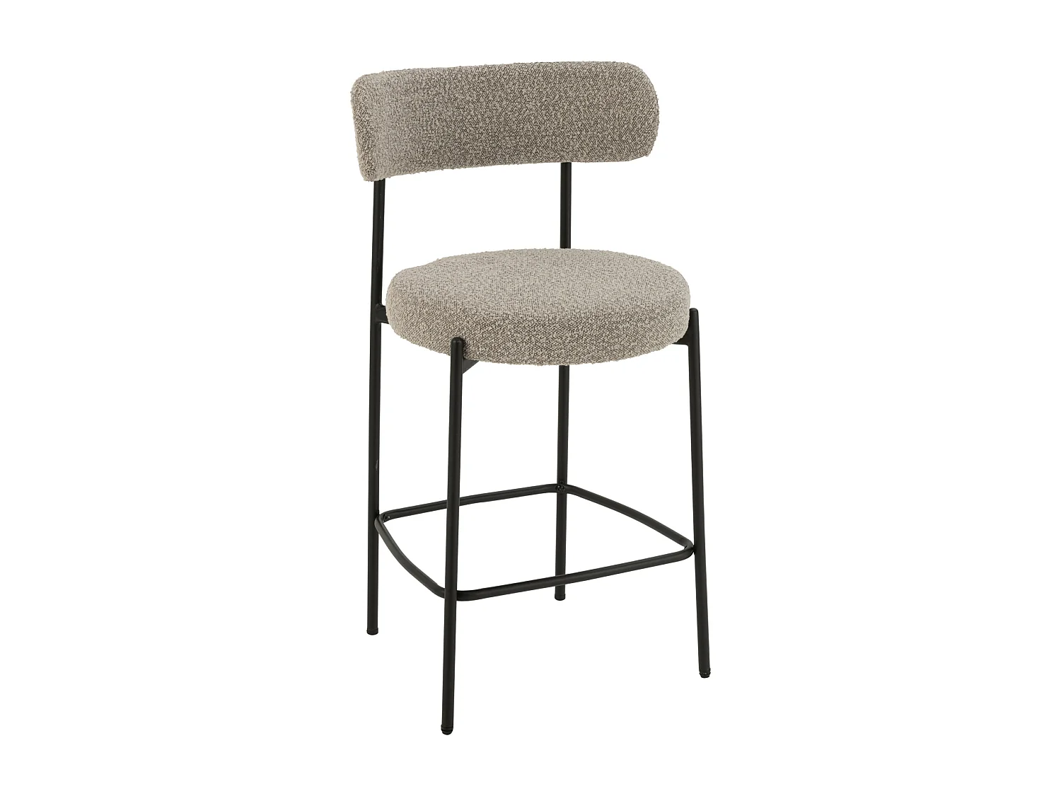 Chaise de Bar en Tissu Bouclé "Aldo" 97cm Gris