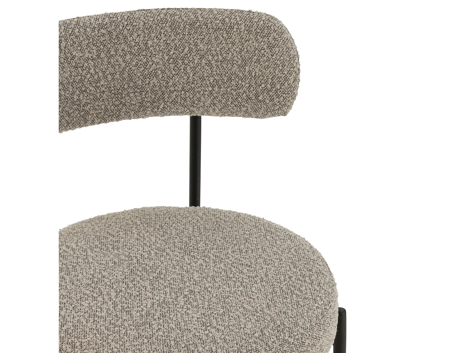 Chaise de Bar en Tissu Bouclé "Aldo" 97cm Gris