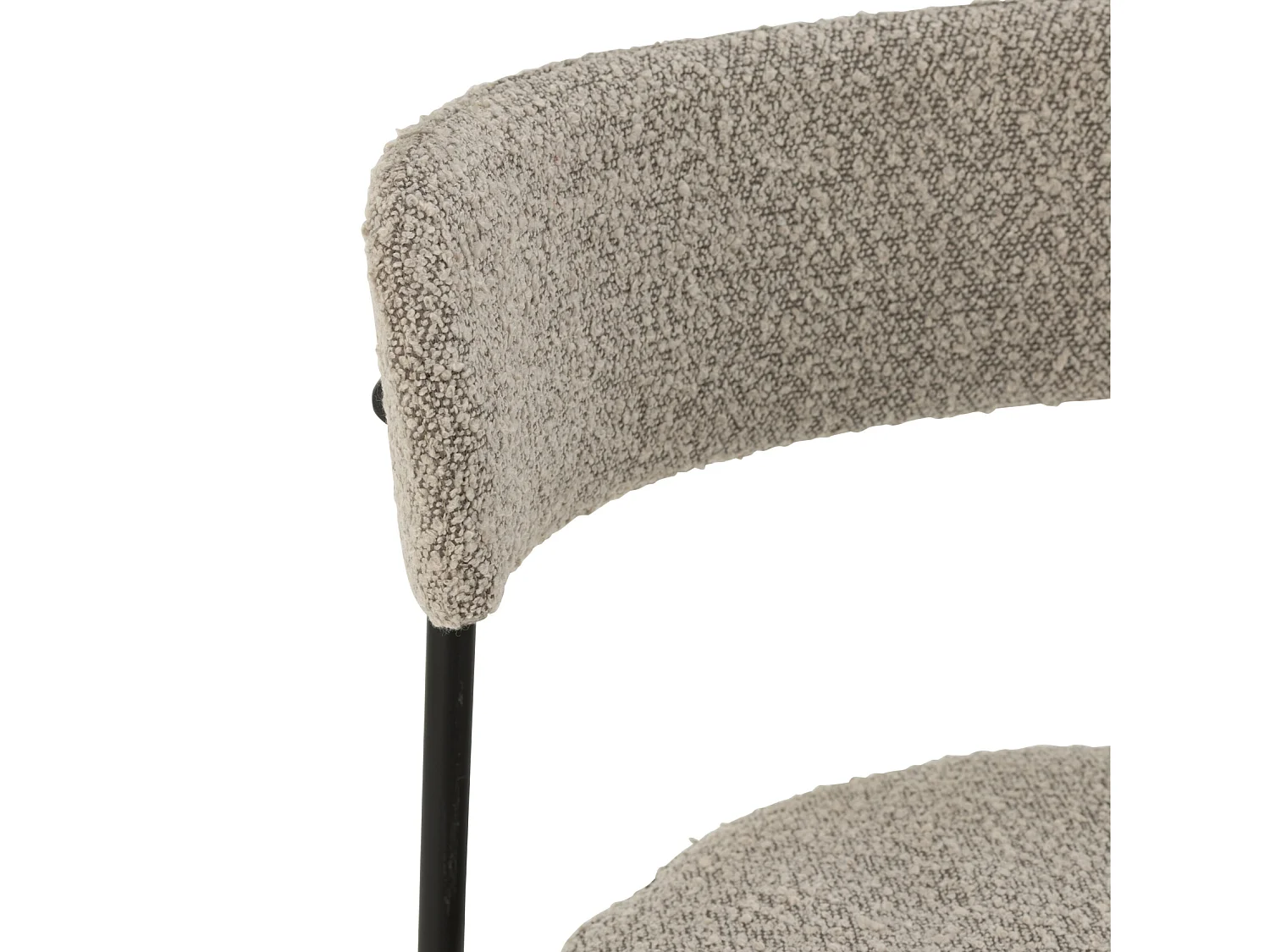 Chaise de Bar en Tissu Bouclé "Aldo" 97cm Gris