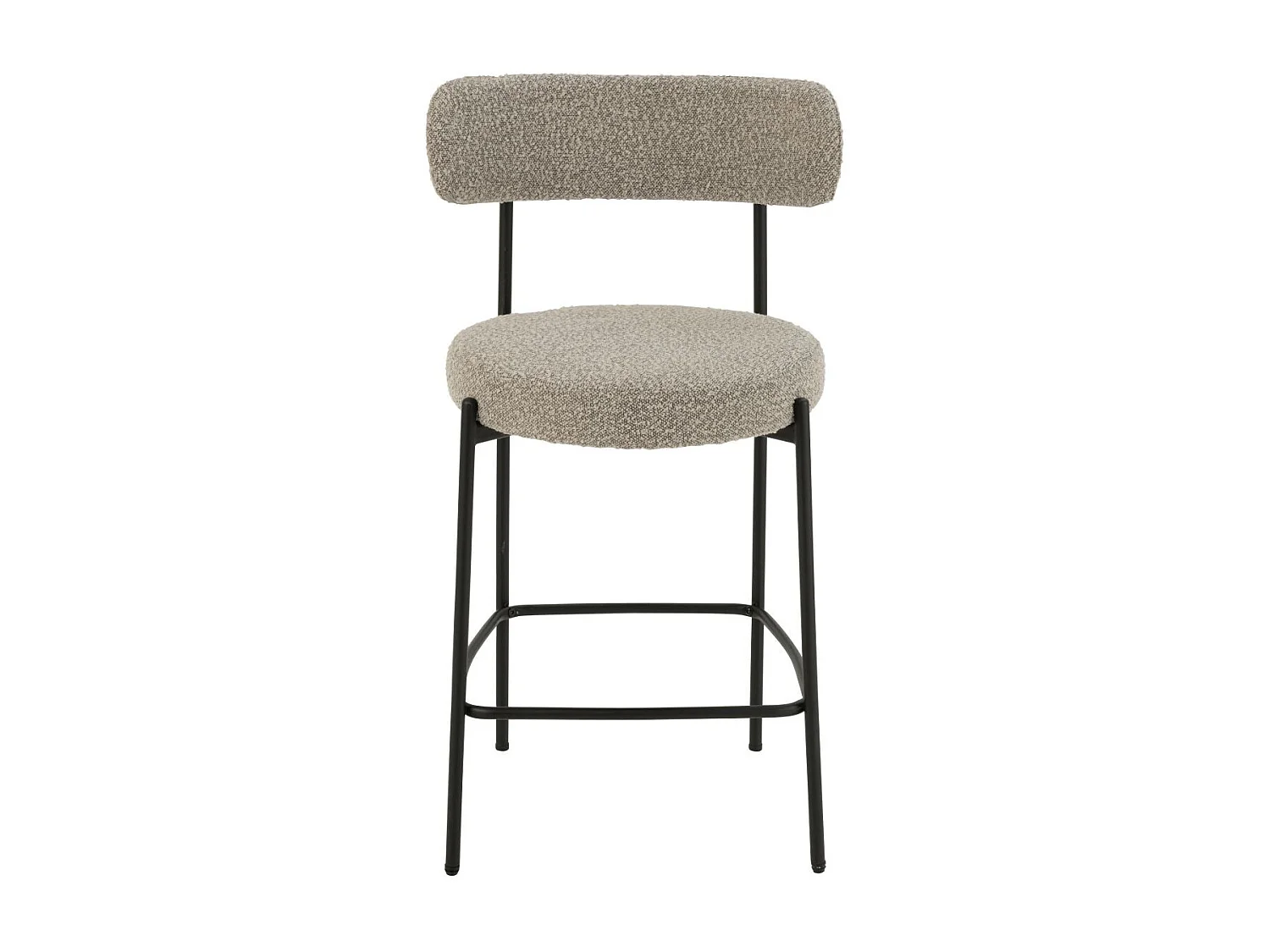 Chaise de Bar en Tissu Bouclé "Aldo" 97cm Gris