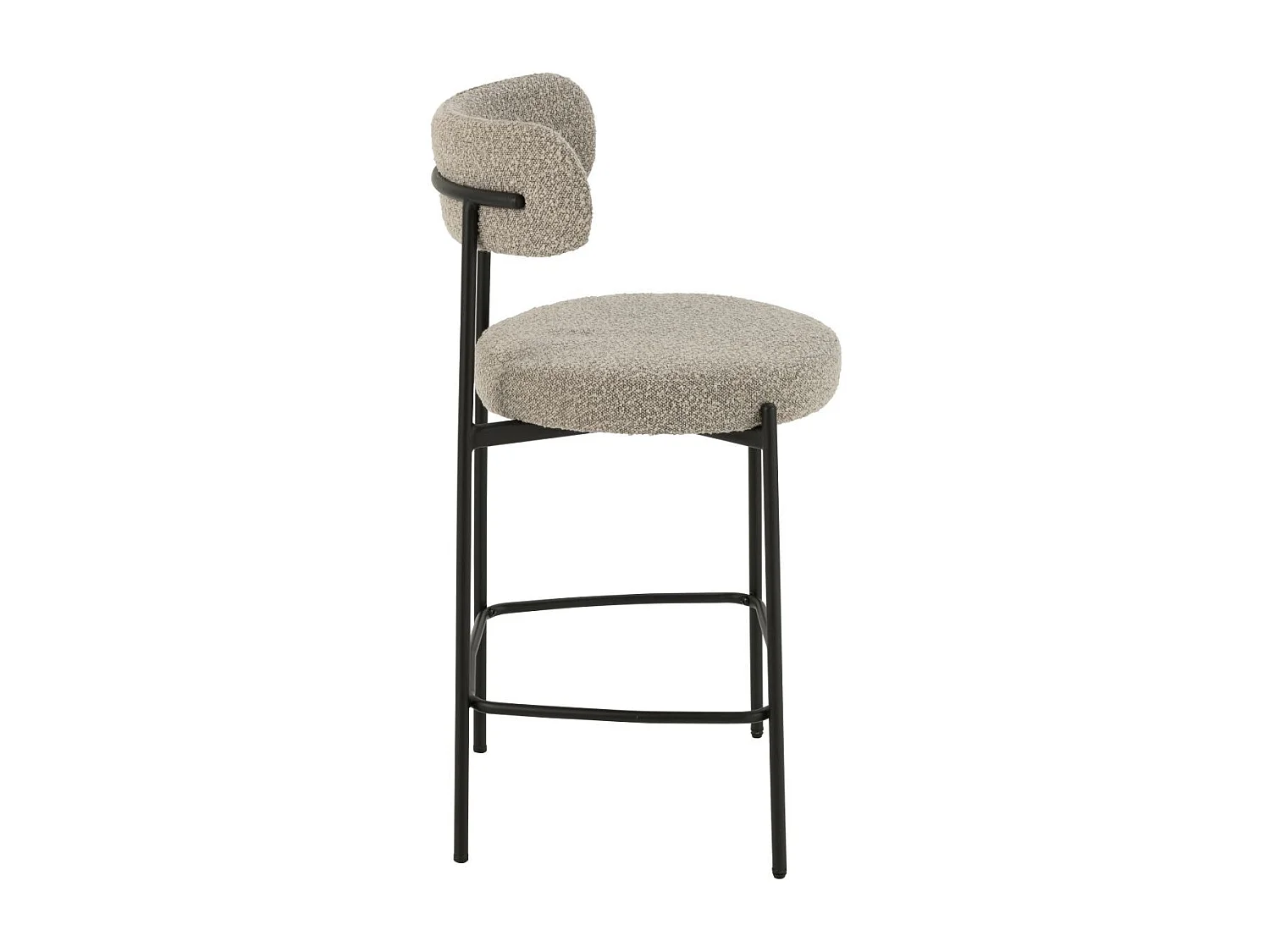 Chaise de Bar en Tissu Bouclé "Aldo" 97cm Gris