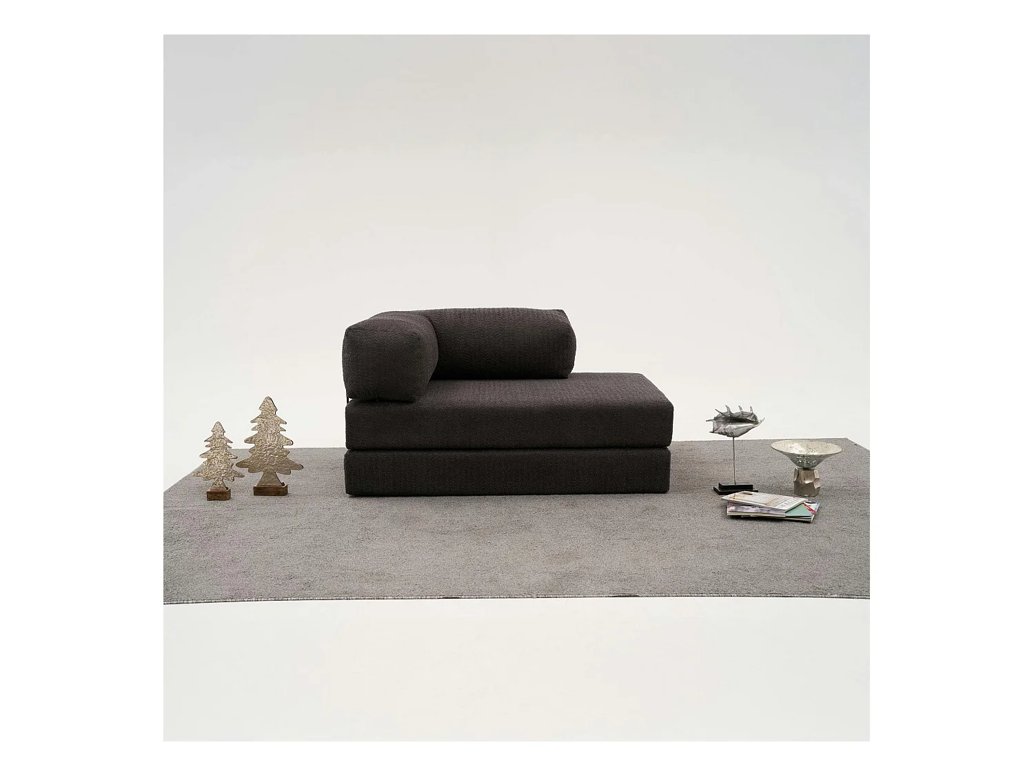 Canapé-lit sans mécanisme anthracite, 2 places ALTEA