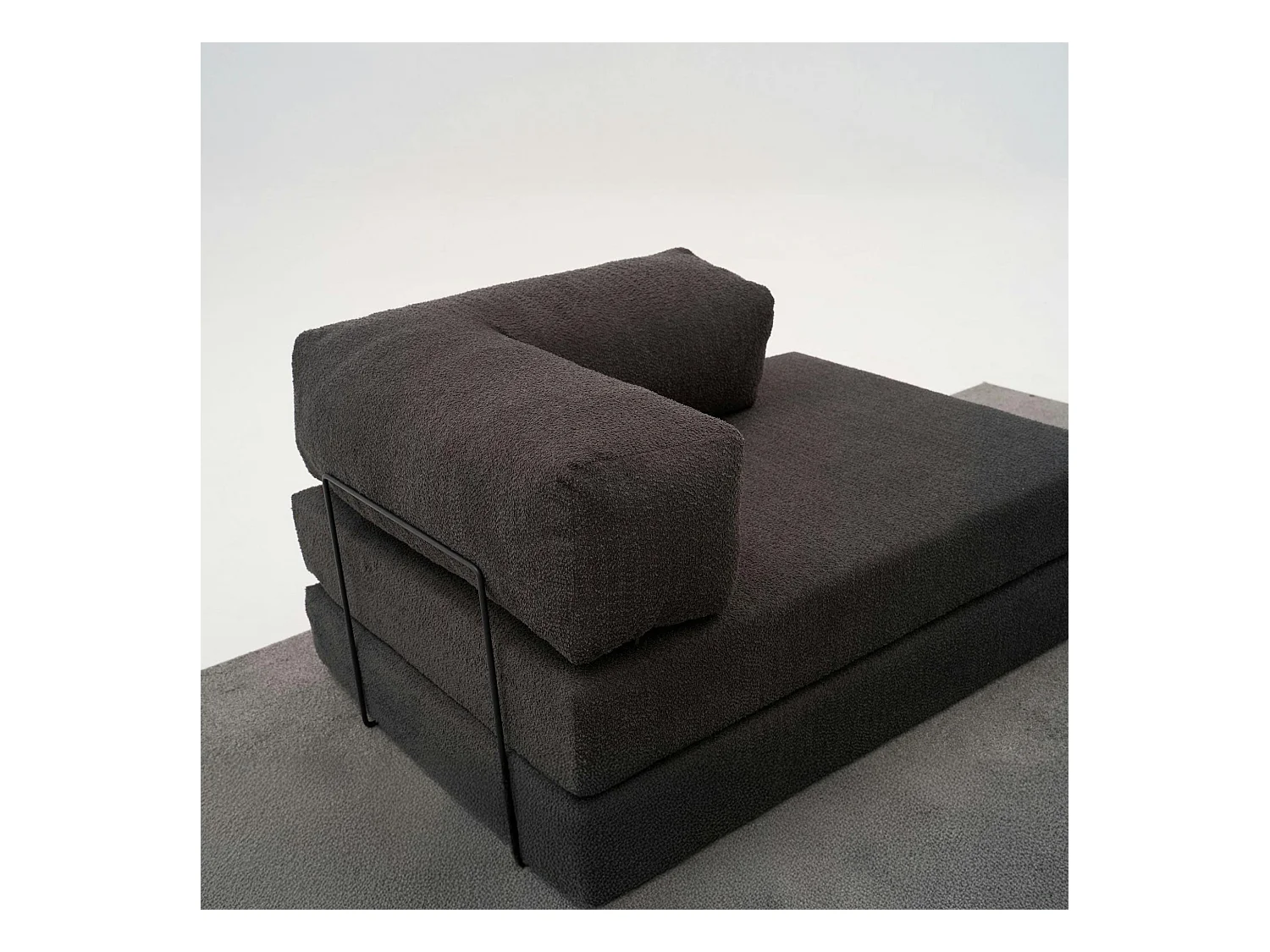 Canapé-lit sans mécanisme anthracite, 2 places ALTEA