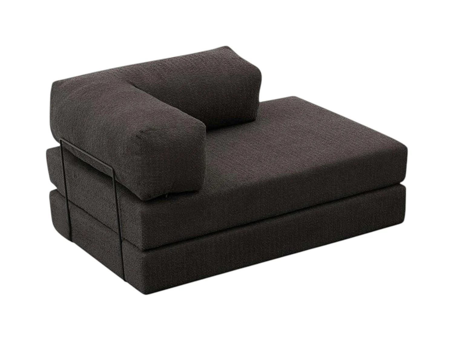 Canapé-lit sans mécanisme anthracite, 2 places ALTEA